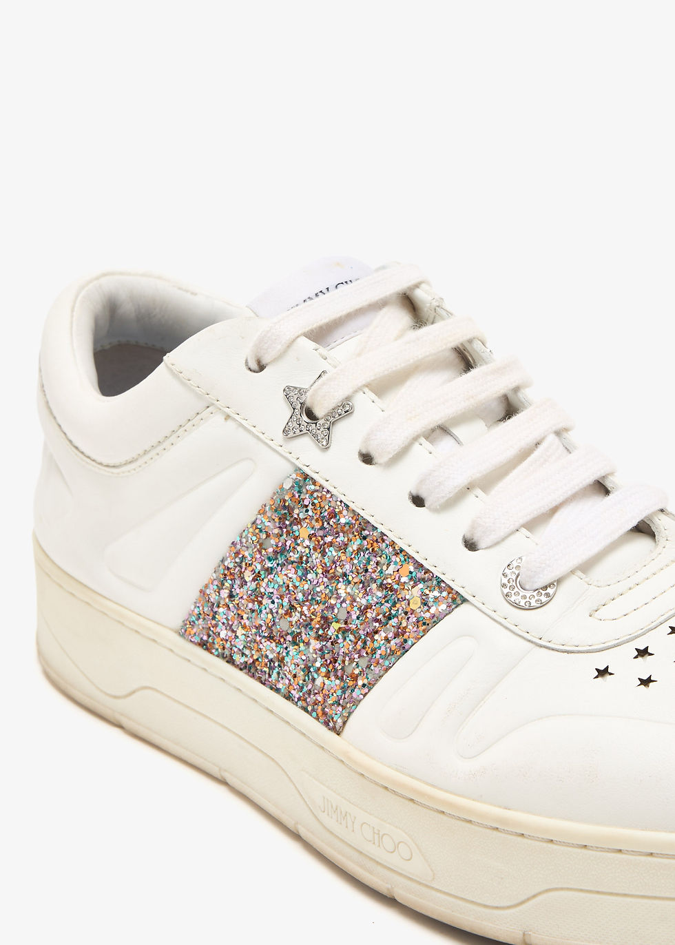 Thumbnail: Jimmy Choo Pre-Loved Hawaii sneakers White Leather Women Low Tops