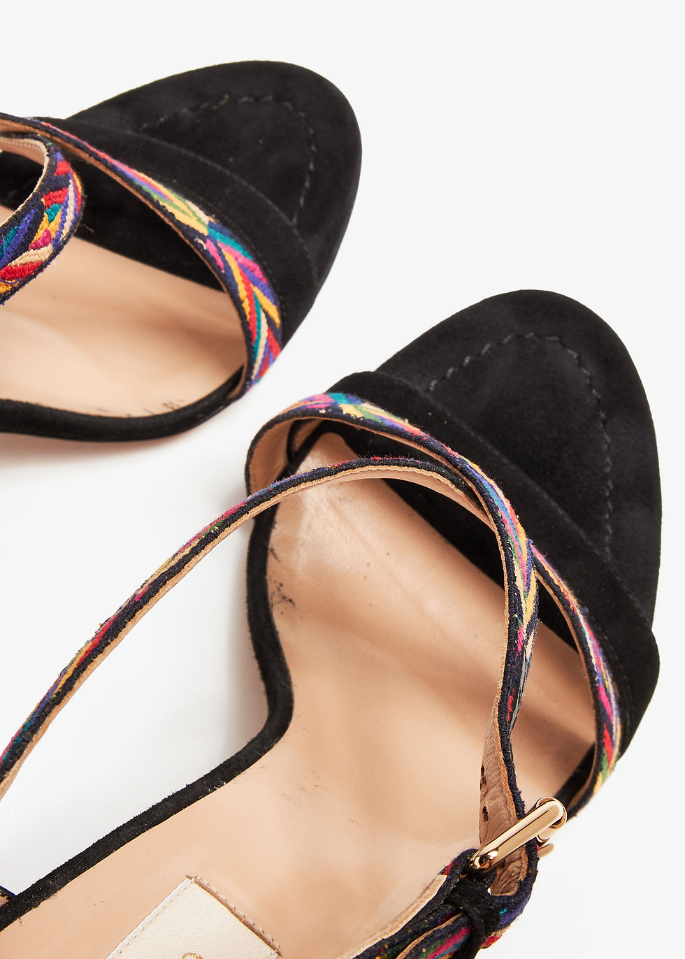 Thumbnail: Valentino Garavani Pre-Loved Native heel sandals Black Suede Women High Heels