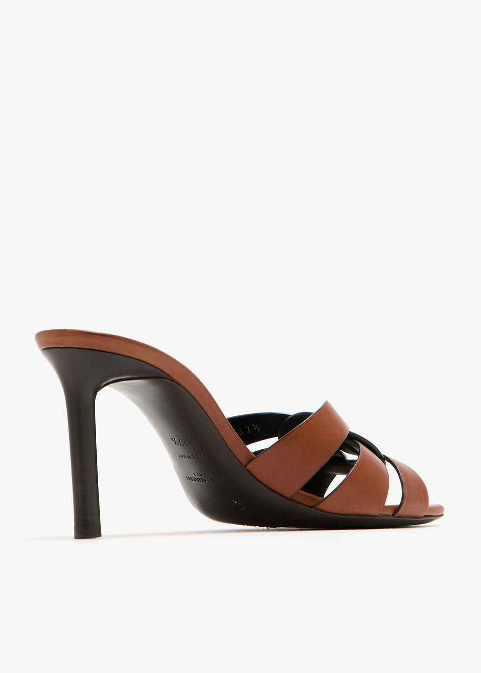 Thumbnail: Saint Laurent Pre-Loved Tribute mules Brown Leather Women
