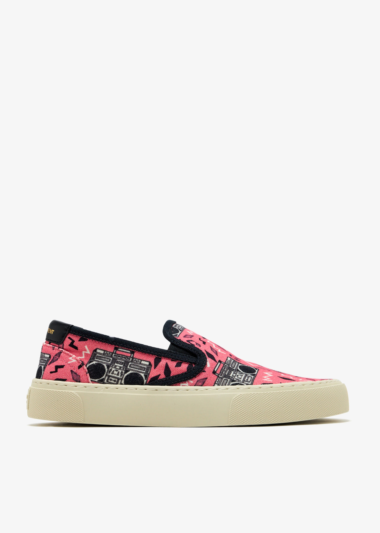 Radio-print slip-on sneakers