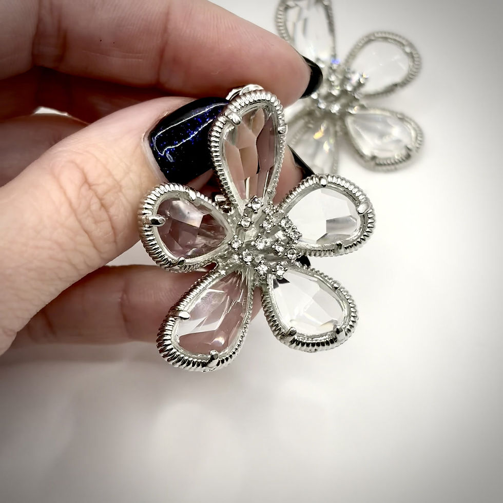 Miniatura: AROS FLOR CRISTAL SILVER