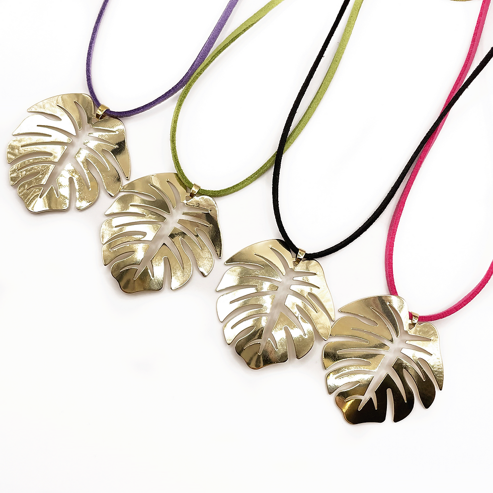 Miniatura: CHOCKER GAMUZA MAXI MONSTERA