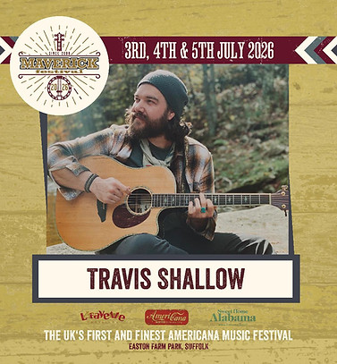Travis Shallow performing at Maverick Festival in Suffolk, England July 3-5th 2026