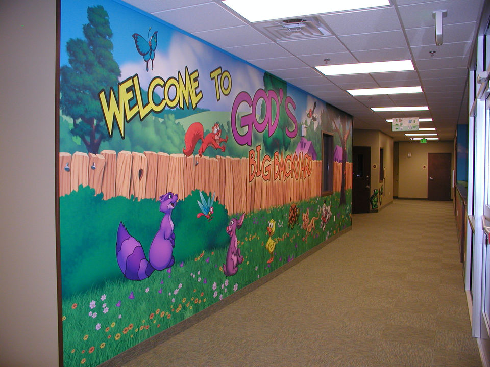 Bright, engaging colors to attract kids in church