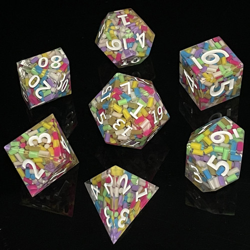 DollaTek Upscale Resin Transparent DND Dice Set Polyhedral Dice RPG DollaTek Upscale Resin Transparent DND Dice Set Polyhedral Dice RPG