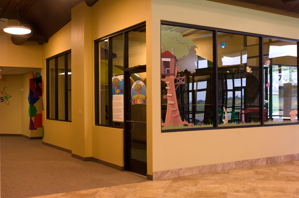Kids ministery room with clear glass in Calvery Church Project