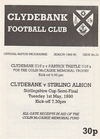 50 Away v Clydebank Stgshire Cup 1:5:90.