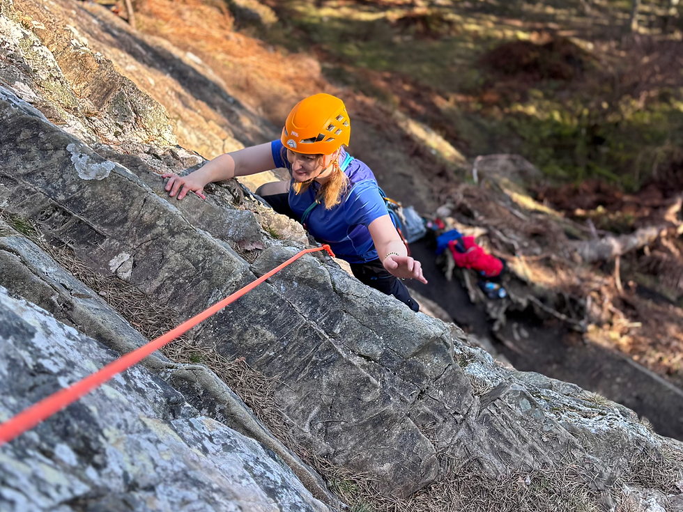 Getting some early rock in at Comic crag on our mountaineering course.