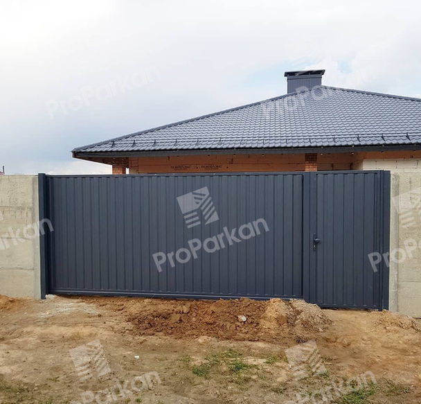 Ворота металические с профнастила , под ключ , с автоматикой 