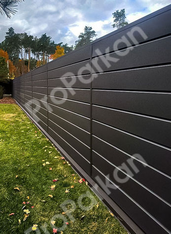 забор горизонт глухой под ключ черный 