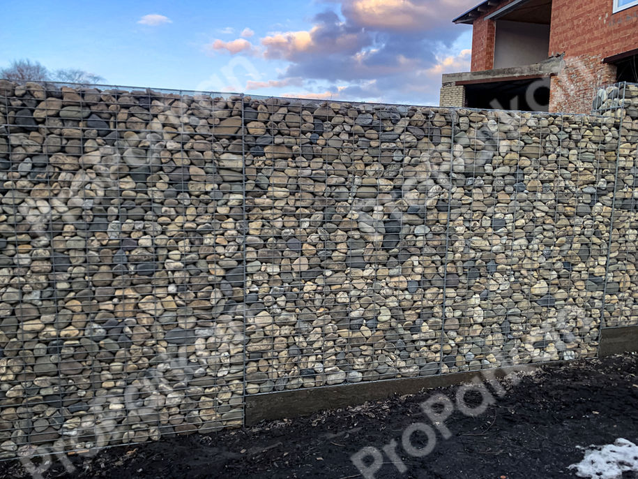 Забор из габиона галька карпатская сетка 100х50