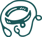 Small illustration of a dog leash and collar that highlights dog walking services