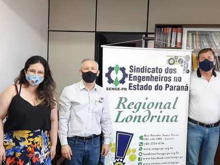 Engs. Joel Krüger e Ricardo Rocha em rodada de reuniões com Senge-Londrina e ASENGEST
