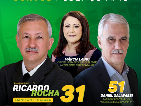 Por que apoio as candidaturas dos Engenheiros Agrônomos Daniel Galafassi e Marcia Laino