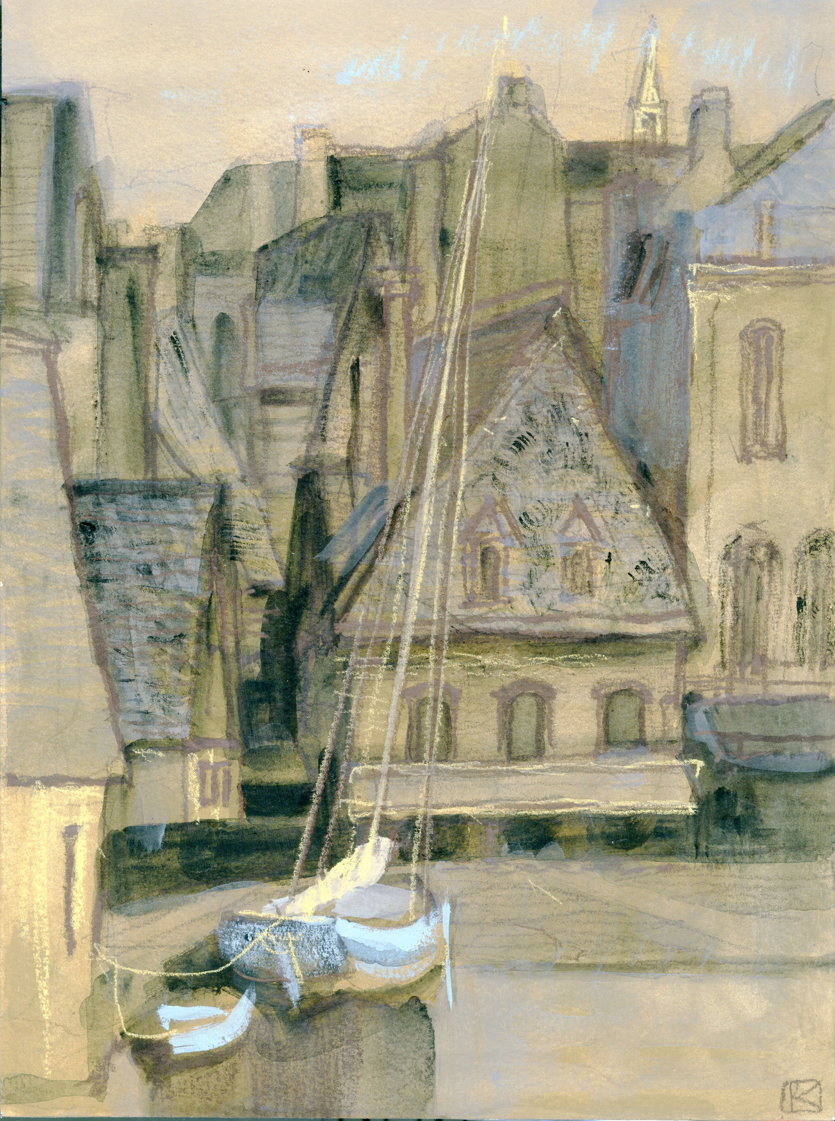 L’Arche bleue au repos — Peinture originale | Auray