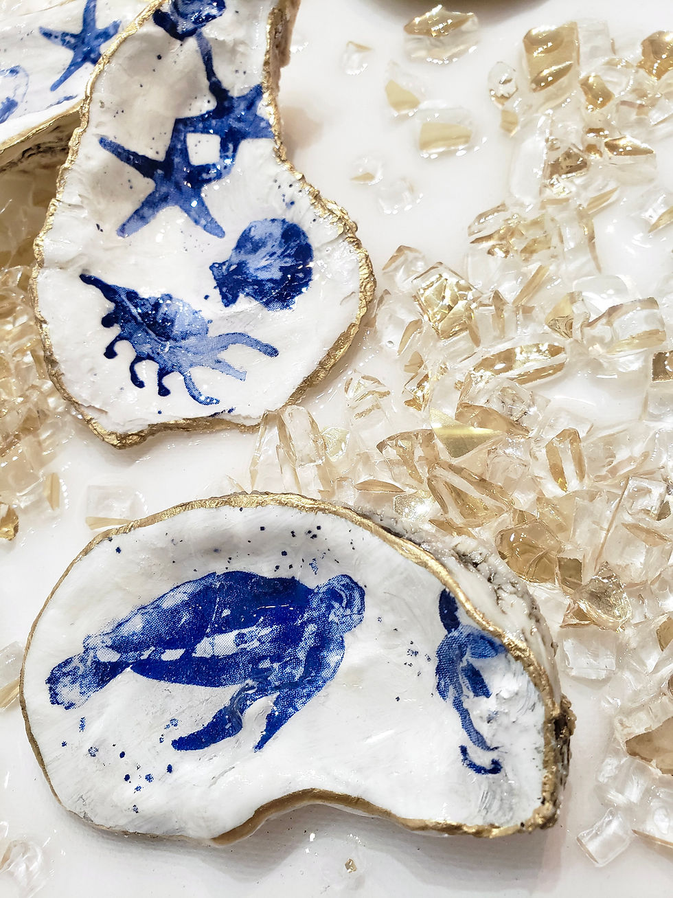 OYSTER SHELL ART ON CANVAS