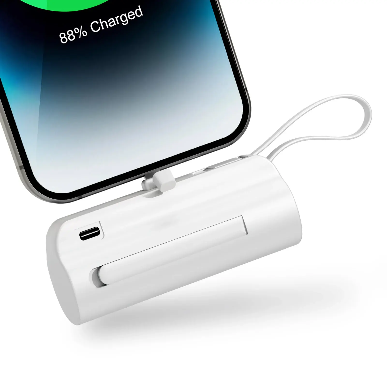 Mini banco de energía portátil de 4500 mAh con cargador de teléfono y dos puertos USB-C