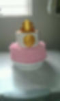 Ruffled Pink,White and Gold Wedding Cake