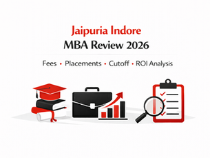 Jaipuria Indore MBA Review 2026 showing MBA fees, placement statistics, cutoff trends and ROI analysis for management aspirants
