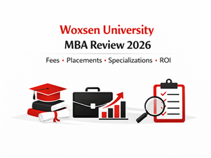 Woxsen University MBA Review 2026 highlighting MBA fees, placement statistics, specializations and ROI analysis