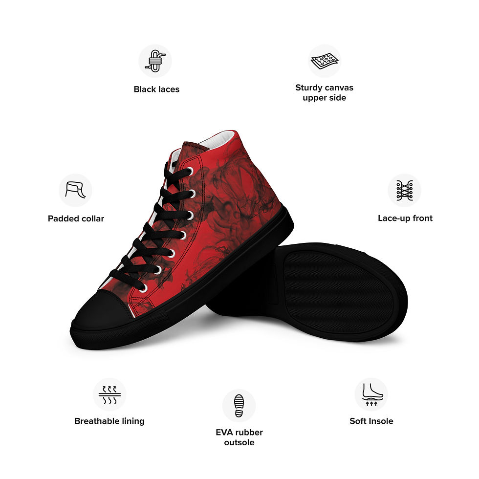 Miniatura: Red Smoke Men’s high top canvas shoes