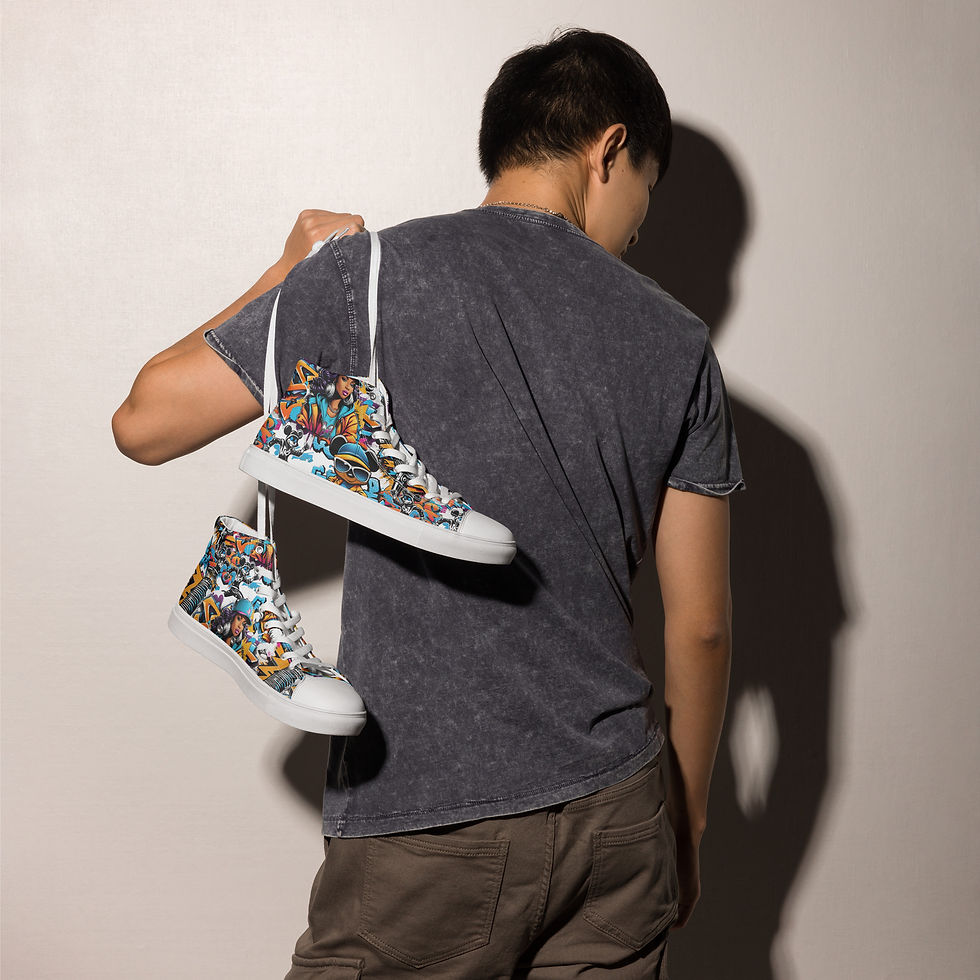 縮圖：Men’s high top canvas shoes