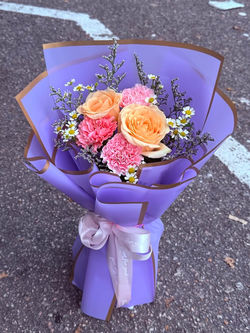Carnations Bouquet & Rose