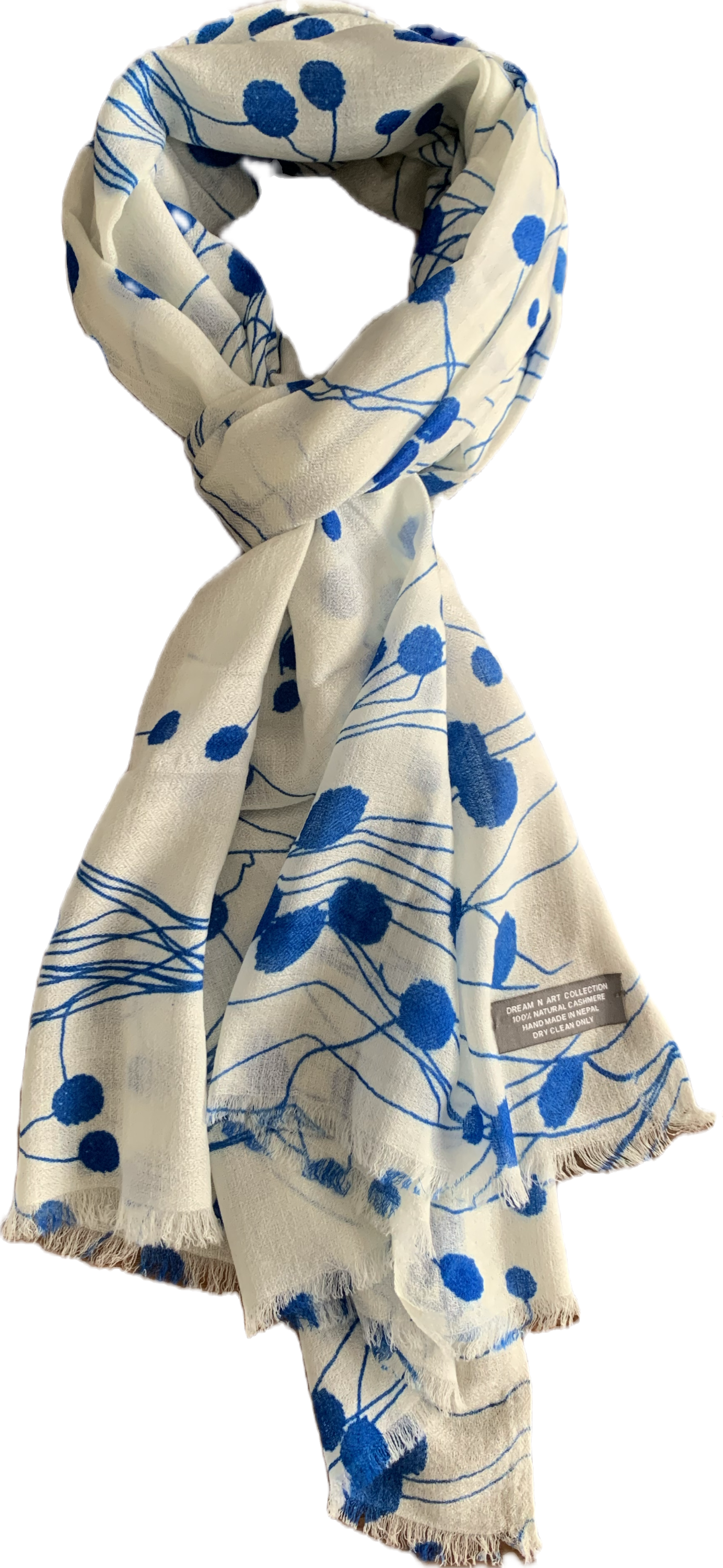 Blue Pattern Ring Scarf