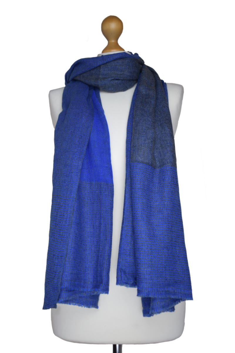 Thumbnail: Blue and Grey Reversible Scarf