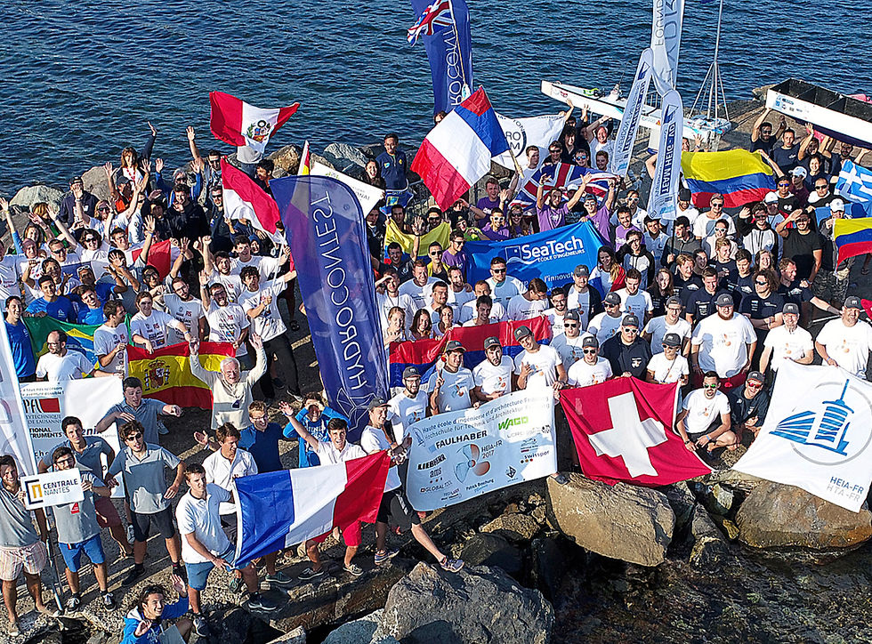 Communauté internationale d’étudiants et d’écoles participantes réunies autour du concours HydroContest.