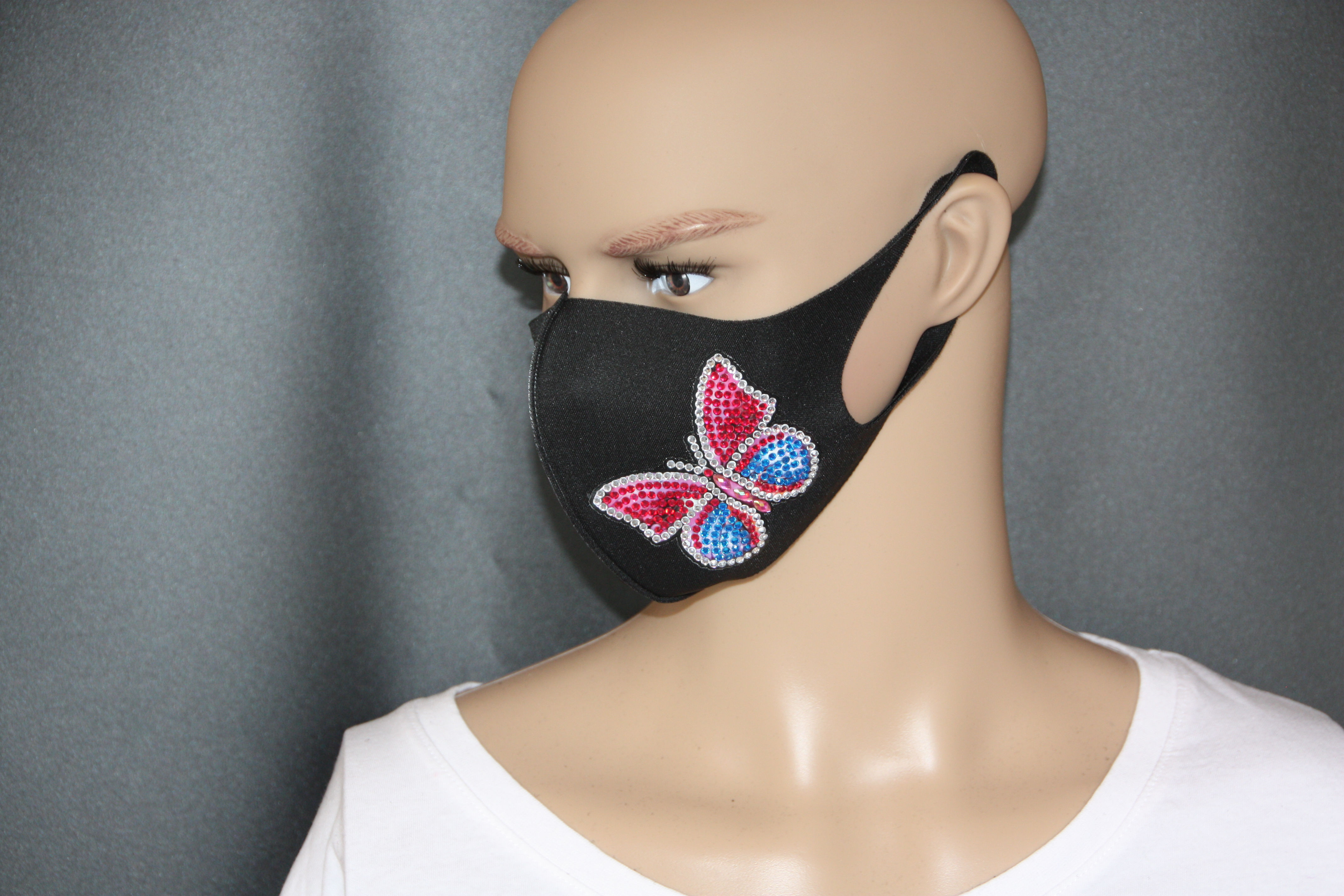 Maske Schmetterling Pink,Blau