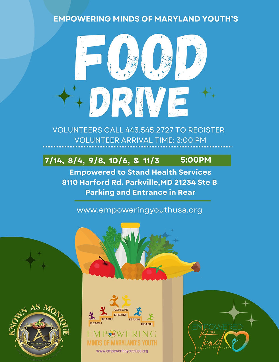 Empowering Mind of Maryland Youth Food & Resource Drive