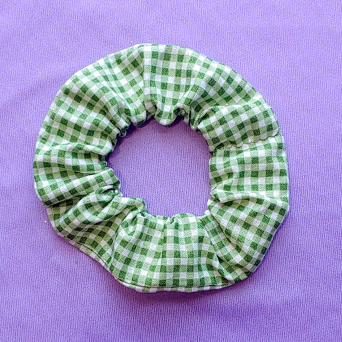 Green Gingham Scrunchie