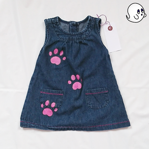 Paw Prints Hand Painted Denim Pants - Infant 1 Month
