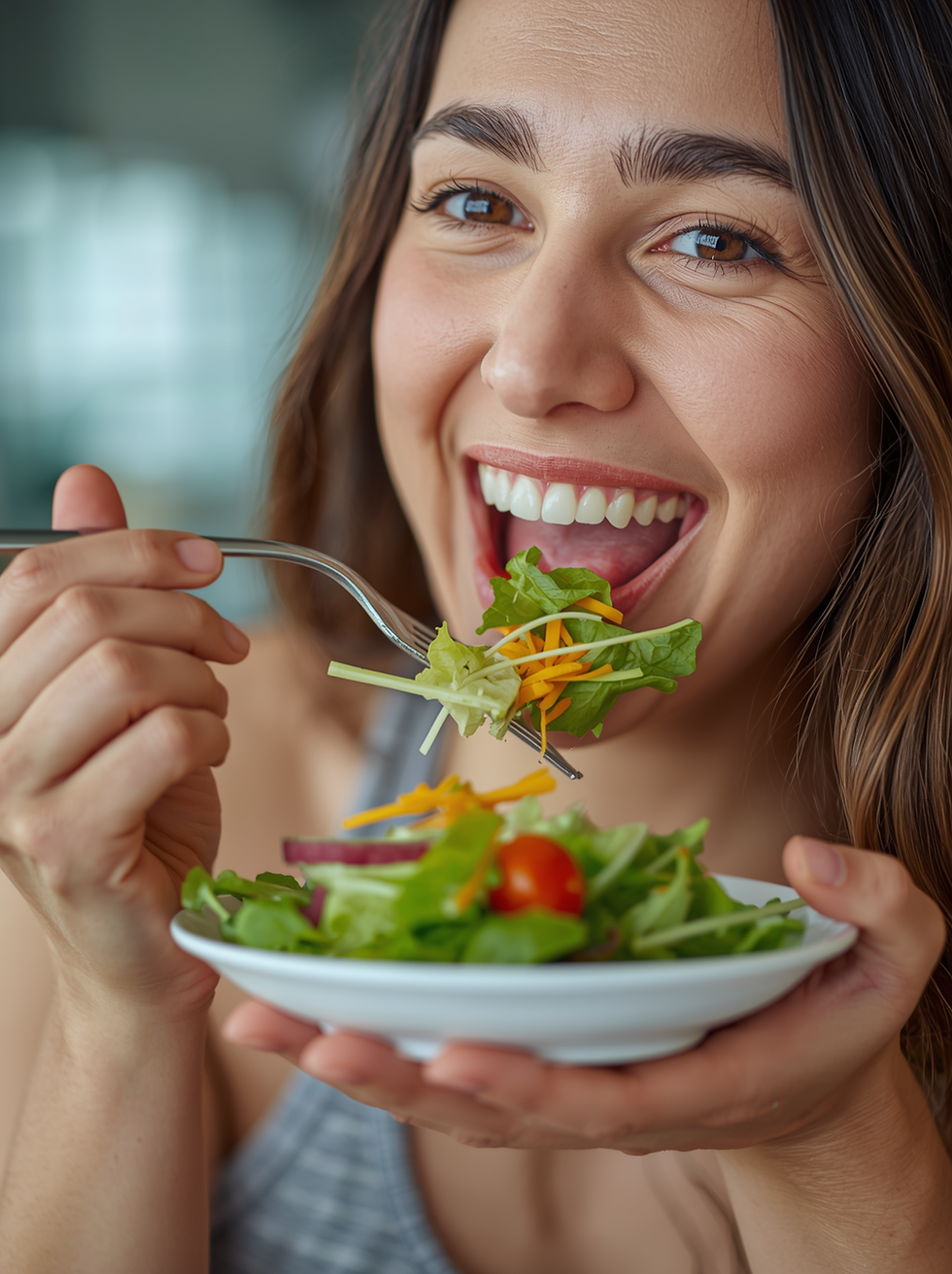 Realistic photograph promoting weight loss service, healthy lifestyle, fitness and wellnes