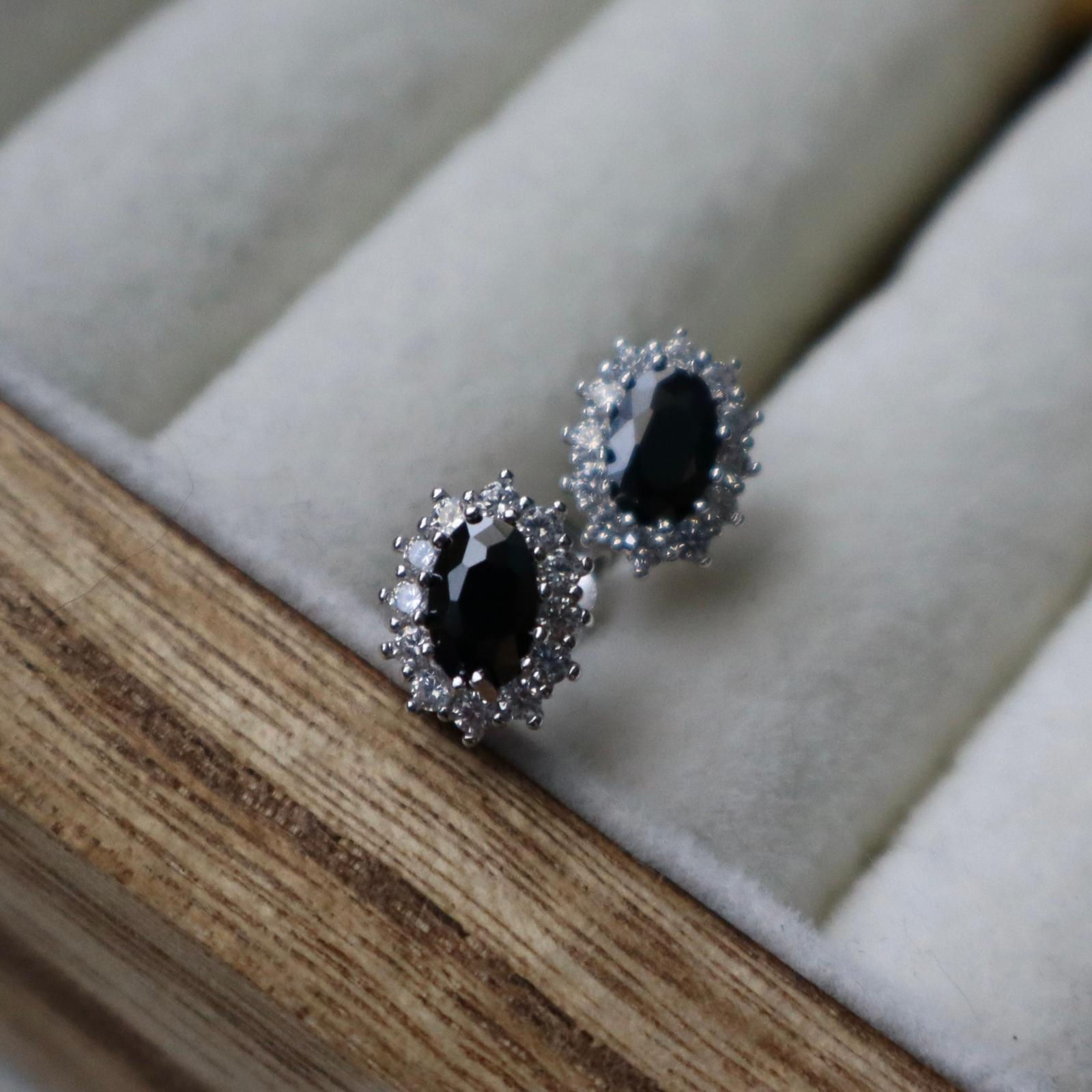 Small Black Princess Earrings