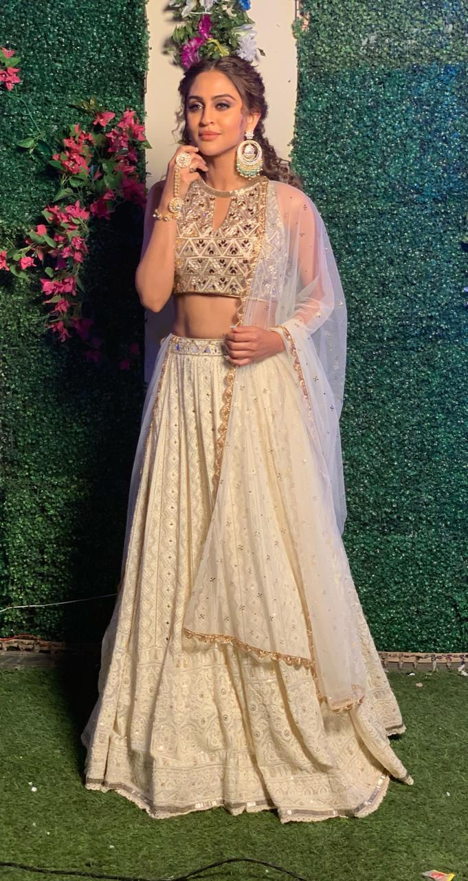 Thumbnail: Lucknowi acrylic & mirror lehenga set