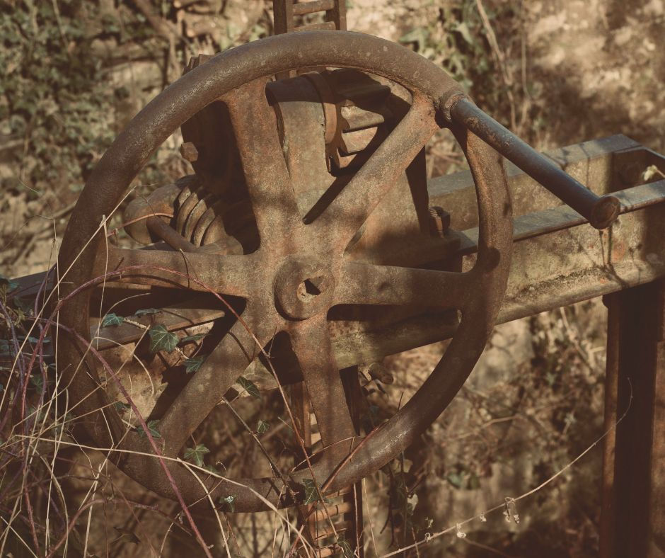 roestig wiel als symbool voor Keltisch jaarwiel