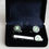 Thumbnail: Bullet cufflinks tie clip set gun metal peridot