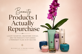 Tatcha skincare products featured in "Beauty Products I Actually Repurchase" blog post.