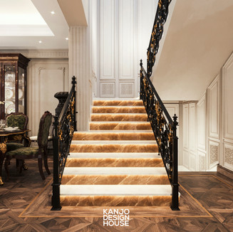 A distinctive staircase for a contemporary classic design.