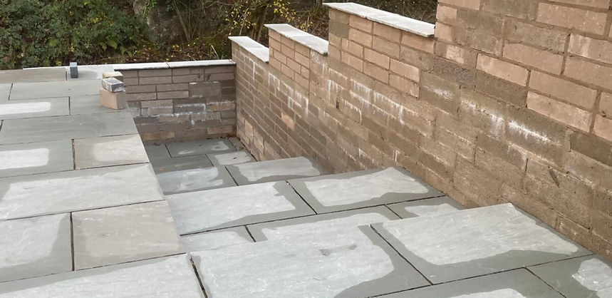 Patio construction in progress