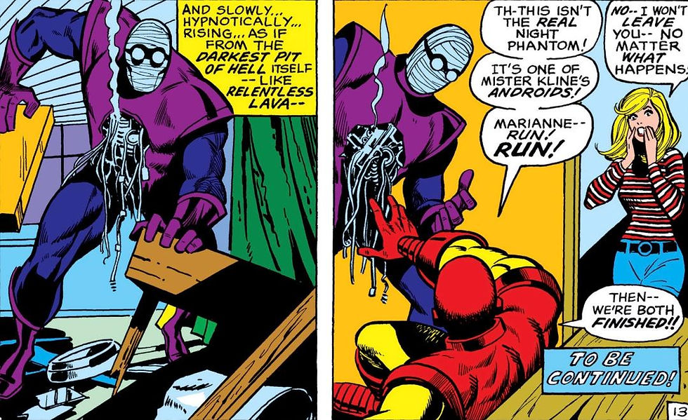 You'd think the guy in trouble would be the one with a hole in his chest with exposed wires.
