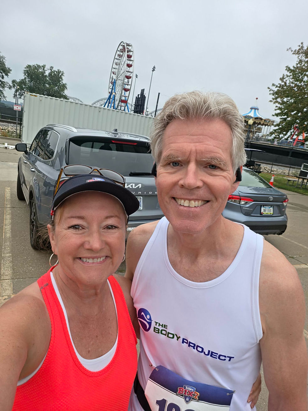 My wife, Amy, had a solid race in the 2-mile "Quick Bix"!