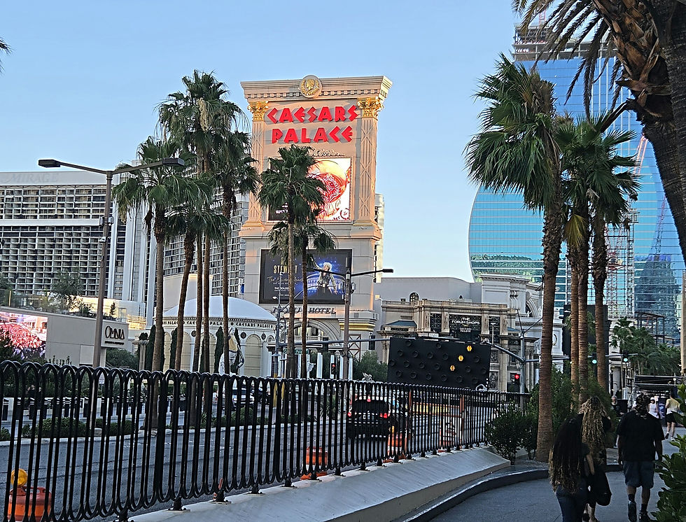 On the right is the "guitar" of the Hard Rock Casino - still under construction.
