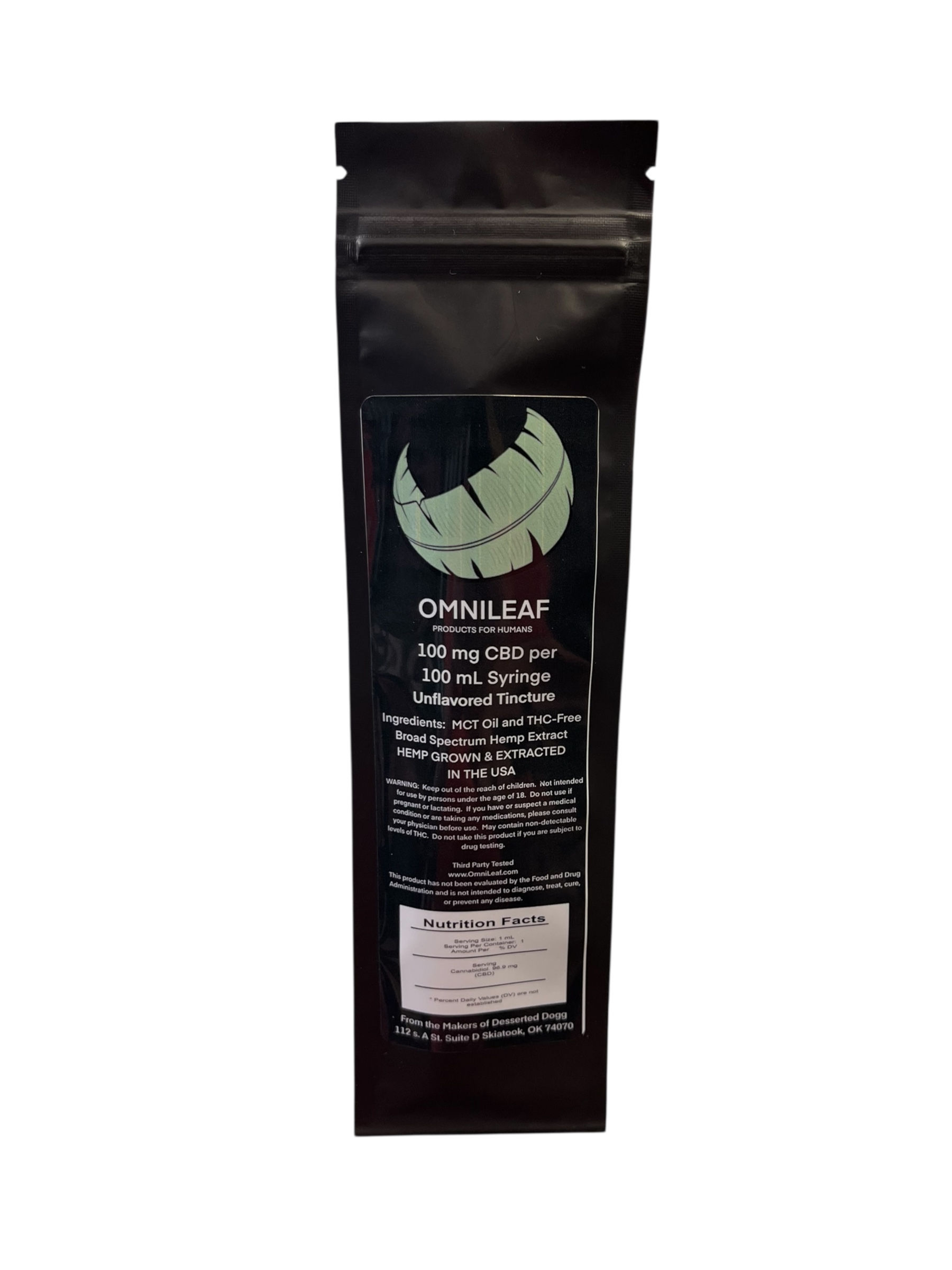 Unflavored CBD Syringe Tincture 100mg