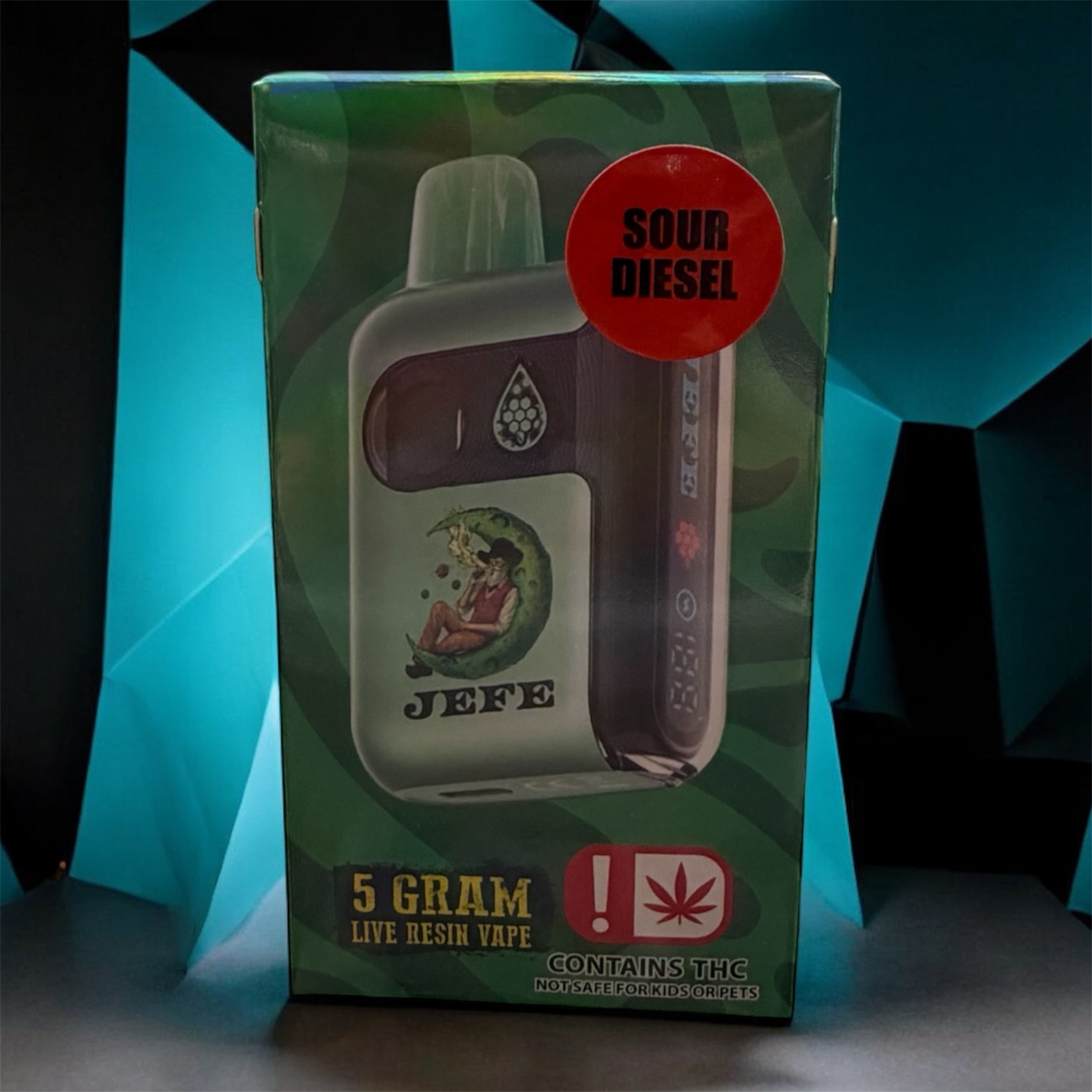 5g Live Resin Jefe Mini Geek Bar Sour Diesel (Sativa)