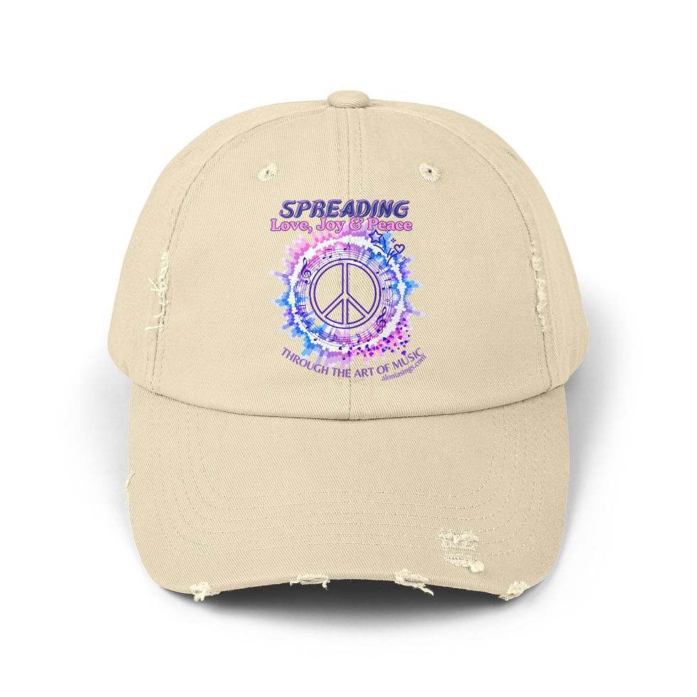 Distressed Cap - Love Joy and Peace Hat