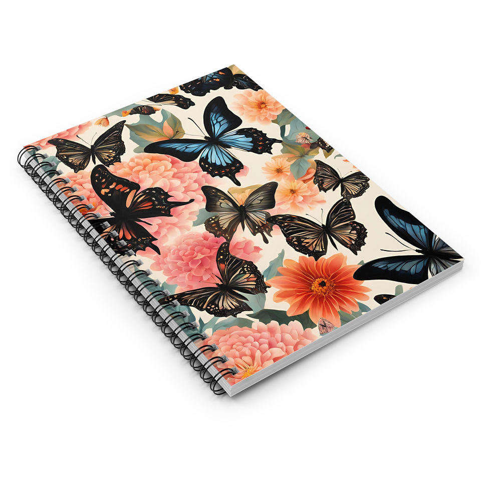 Thumbnail: Floral Butterfly Spiral Notebook