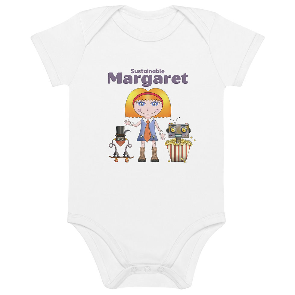 Thumbnail: Organic cotton baby bodysuit- Sustainable Margaret